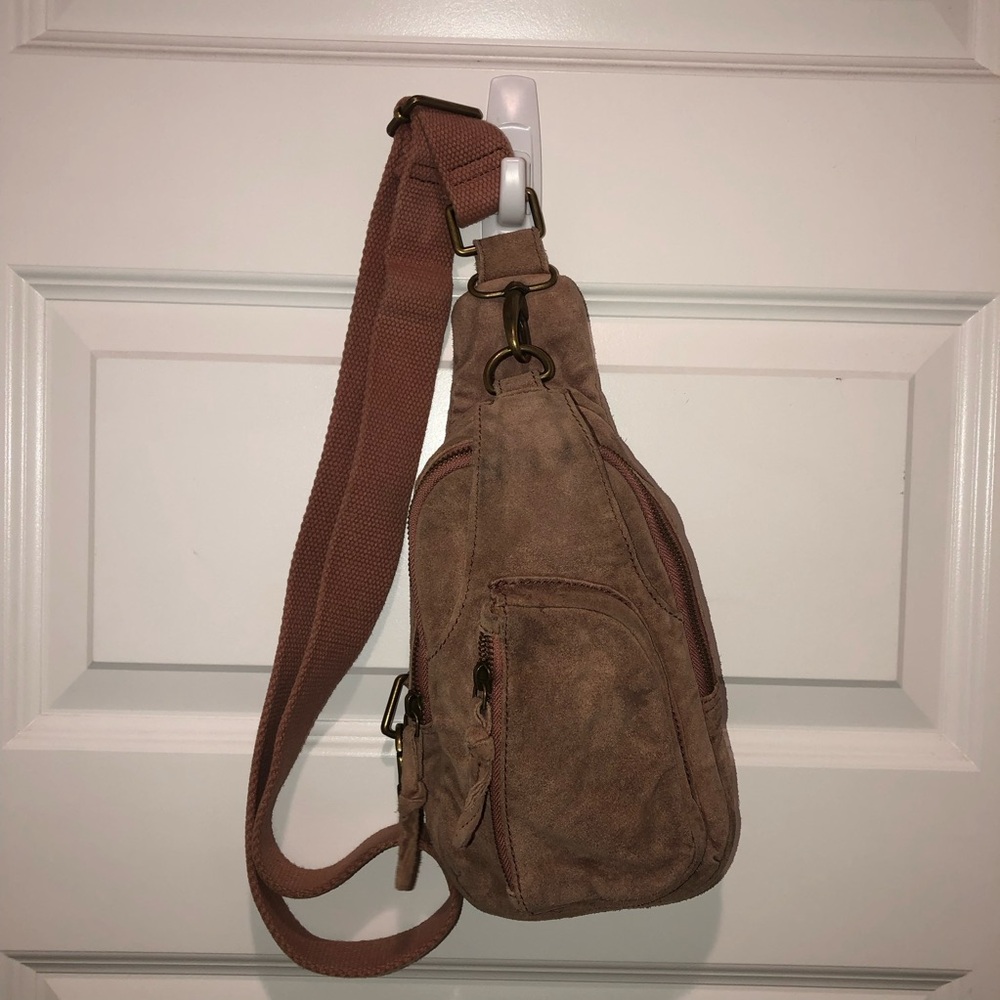 Free People FP Hudson Suede Sling Boho Bag Purse - Picture 2 of 8